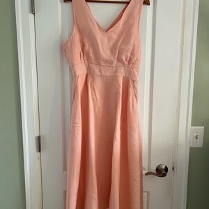 Cynthia Rowley Pink Sleeveless V-Neck Midi Dress